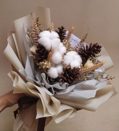 Earth Tone Bouquet, Pine Bouquet, Cotton Bouquet, Diy Bouquet Wrap, Bouquet Wrap, Luxury Flowers, Diy Bouquet, Dried Flower Bouquet, Flower Boxes