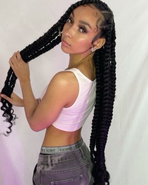 Coi Leray Braids, Braid Styles For Girls, Bantu Knot Hairstyles, Coi Leray, Silver Hair Clip, Cute Box Braids Hairstyles, French Hair, African Braids, Long Braids