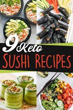 Recipes Dessert Easy, Keto Recipes Dessert, Keto Sushi, Low Carb Sushi, Sushi Bowl Recipe, Sushi Bowls, Low Sugar Diet Recipes, Healthy Low Fat Recipes, Healthy Low Carb Snacks