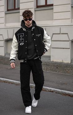 #BEAUTY, #RELATIONSHIPS #Fashion #Animals #Outfits #Winter Outfits #Animals Varsity Jackets For Men Outfits, How To Style Black Varsity Jacket, Boys Jackets Fashion Outfit, Styling Varsity Jacket Man, Mens Outfit Ideas Street Style Fashion, Outfit Ideas With Varsity Jackets, Men’s Varsity Jacket, Varsity Jacket For Men, Lettermen Jacket Outfit Men