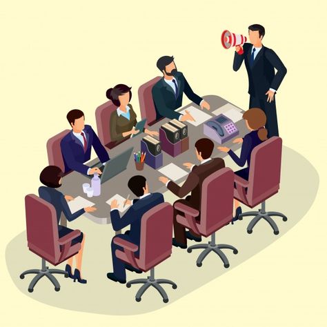 Vector illustration of 3D flat isometric people. The concept of a business leader, lead manager, CEO. Free Vector Isometric People, Business Cartoons, Drawing Software, Free Vector Illustration, Reference Letter, Illustration Art Drawing, Logo Illustration, Business Meeting, Illustrations And Posters