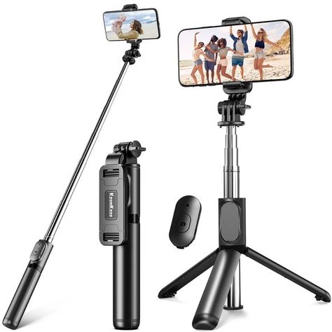 Selfie Stick Tripod with Detachable Wireless Remote, 4 in 1 Extendable Portable Selfie Stick & Phone Tripod Stand Compatible Big Wall Clocks, Minimalist Clocks, Personalized Clocks, Farmhouse Wall Clock, Wooden Wine Boxes, Computer Basic, Phone Tripod, Iphone Obsession, Kitchen Wall Clocks