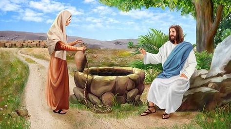 In conversation with Jesus, Samaritan woman recognized that He was the coming Messiah in prophecy. She was so clever, What could we learn from Woman at the Well? Life Of Jesus Christ, Jesus And Mary, Jesus Christ Painting, Pictures Of Christ, Jesus Christ Artwork, Bible Illustrations, Bible Images, Jesus Christ Art, Jesus Photo