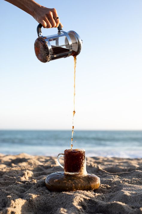 Is there any better way to start our day then with a fresh cup of coffee and a dreamy ocean view! ☕🌊⁠⠀ Coffee On The Beach Aesthetic, Summer Coffee Photography, Beach Coffee Aesthetic, Beach Coffee Shop Aesthetic, Coffee Beach Aesthetic, Coffee Photoshoot Ideas, Summer Coffee Aesthetic, Coffee Summer Aesthetic, Coffee Shop Beach