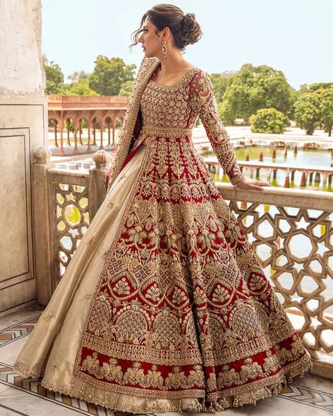 Red bridal gown