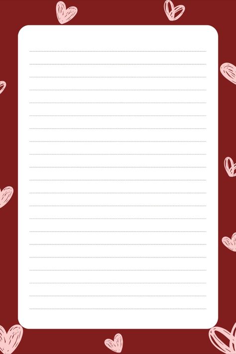 Printable Lined Paper with Borders Heart Love Cute Letter Paper Writing Paper Template Aesthetic, Cute Letter Paper, Magazine Font, Writing Paper Template, Organizator Grafic, Letter Stationery, Scrapbook Letters, Printable Lined Paper, Cute Letter