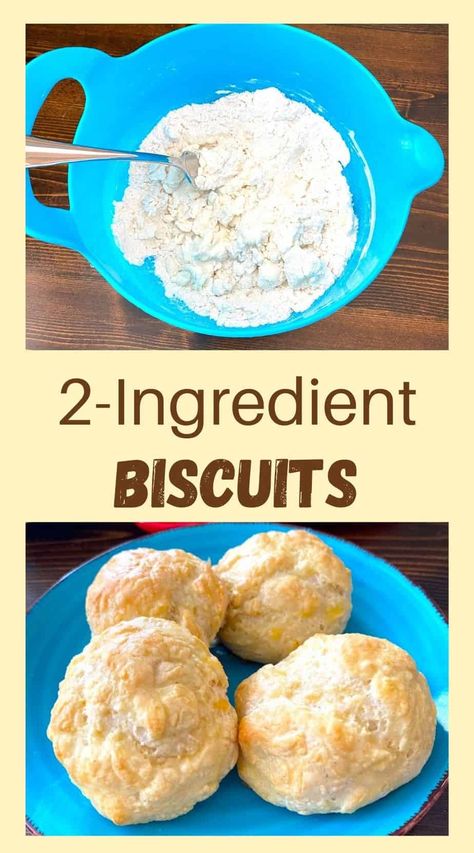 These 2-ingredient biscuits are super easy to make. If you enjoy bread with a meal, you must try these. You'll be amazed by how delicious they are! #easybiscuits #biscuitrecipe 2 Ingredient Biscuit Recipe, 2 Ingredient Protein Bread, 2 Ingredient Biscuits Greek Yogurt, 2 Ingredient Rolls, 3 Ingredient Biscuits Recipes, 2 Ingredients Biscuits, 2 Ingredient Biscuits Easy Recipes, 2 Ingredient Bread Recipe, 2 Ingredient Dough Biscuits