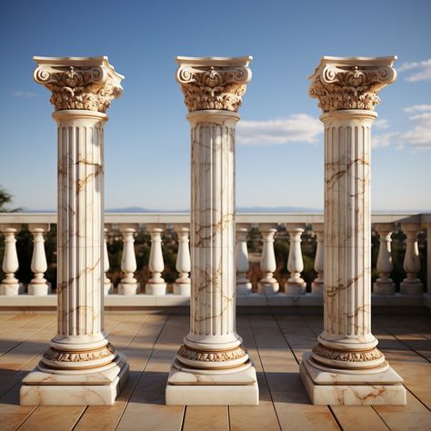 Hand Carved Natural Marble Pillars for Homes - YouFine Sculpture Throne Reference, Dragons Lair, Marble Pillar, Pillar Design, Marble Columns, Carving Designs, Villa Design, Wooden Crate, Family Portrait