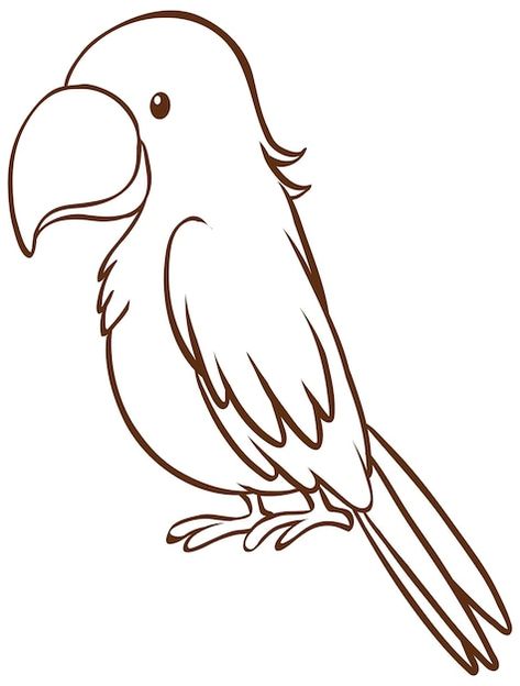 Beak Drawing, Parrot Images, Doodle Simple, Parrot Drawing, Bird Drawing, Image Svg, Drawing Tutorial Easy, Art Drawings Sketches Creative, Easy Drawing