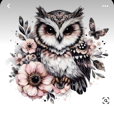 Owl Tattoo For Women Forearm, Female Owl Tattoo, Pretty Owl Tattoo, Owl Wrist Tattoos For Women, Owl Flower Tattoo, Owl And Flower Tattoo, Owl Tattoo For Women Unique, Owl Tattoo For Women, Owl Tattoo Ideas