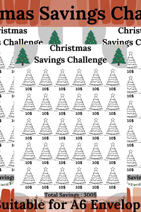 Christmas Savings Challenge Free Printable, December Savings Challenge, Christmas Savings Plan, Christmas Savings Challenge, Christmas Budget, December Challenge, Budget Challenge, Savings Goal, Savings Challenge Printable