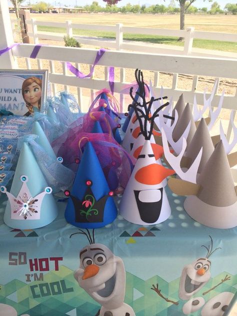 Frozen Party Hats Elsa Anna Olaf and Sven by MagicalBoutique #frozenbirthday Winter Wonderland-party, Frozen 3rd Birthday, Olaf Party, Frozen Birthday Party Decorations, 4de Verjaardag, Elsa Birthday Party, Frozen Bday Party, Frozen Party Decorations, Disney Frozen Birthday Party