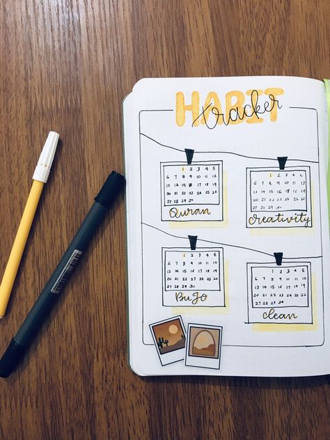 Polaroid Bujo Theme, September Habit Tracker, June Habit Tracker, April Habit Tracker, Habit Tracker Bujo, June Bujo, March Bujo, Bullet Journal August, August Themes