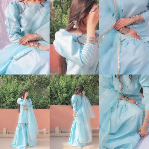 Pose With Suit Women, Garara Dress Poses, Pakistani Suits Poses, Pics In Suit Indian, Poses In Garara Suit, Pics Poses Ideas In Suit, Photos In Suits Women Indian, Suit Photo Ideas Women, Photography Poses In Garara