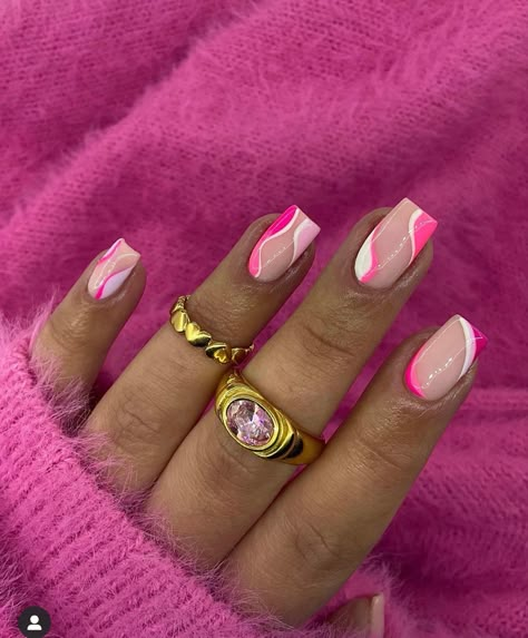 Simple French Nails Design, Cruising Nails, Acrylic Nails Ideas Pink, Sb Nails, Pink And White Nail Designs, Short Square Nails Design, Square Nails Design, Pink Gel Nails, Square Nail Designs