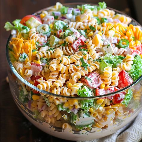 Layered Pasta Salad Recipe What makes this layered pasta salad so special is the delightful combination of ingredients and how they come together in artistic layers. Layer Pasta Salad, 12 Tomatoes Layered Pasta Salad, Elbow Salad Recipes, Layered Pasta Salad 12 Tomatoes, Layered Pasta Salad, Crowd Pleasing Pasta Salad, Layered Spring Pasta Salad, Layered Pasta Salad With Ham, Seven-layer Salad