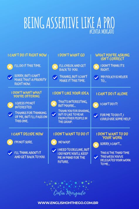 Do you want to sound more confident when you refuse to do something?  Improve your fluency and speak English more confidently.  These ideas are for you! How To Speak Up For Yourself At Work, How To Sound More Professional, How To Speak English Confidently, Speak Like A Boss, How To Sound More Confident, How To Speak Professionally, Speak Confident English, How To Speak More Intelligently, How To Speak More Clearly