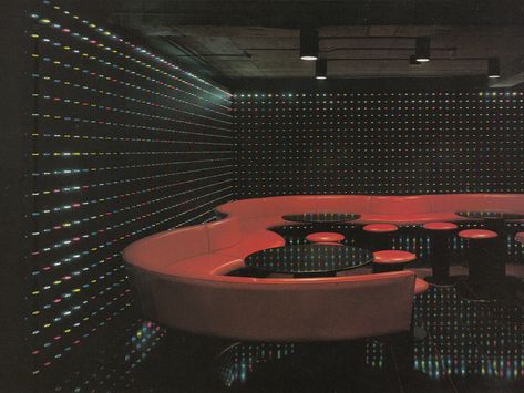 Futuristic Bar, Bobby Green, Retro Futuristic Interior, Y2k Aesthetic Institute, Lux Interior, 80s Interior Design, Disco Bar, 80s Interior, The Illusionist