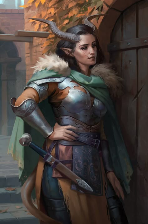 ArtStation - Tiefling female rogue Armor Female Design, Tiefling Female Rogue, Female Rogue, Tiefling Rogue, Tiefling Female, Graphic Fairy, Fantasy Demon, Female Fighter, Love Graphic