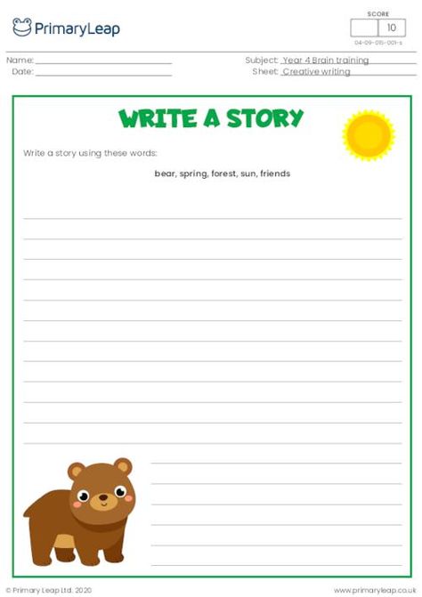 Write A Story Using These Words, Writing A Short Story Template, How To Write A Story For Kids, Story Writing Grade 2, Write A Story Worksheet, Creative Writing Lesson, Behavior Interventions, Primary Resources, English Phonics