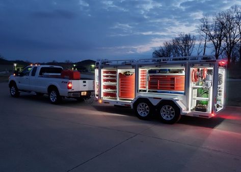 Service Trailer, Service Truck Ideas, Mobile Mechanic Setup, Service Truck, Service Truck Organization, Utility Trailer Accessories, Mechanics Service Truck, Work Truck Organization, Work Truck Storage