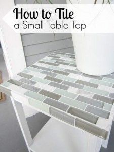 How to Tile a Small Table Top Furniture Remodel, How To Tile, Refinish Furniture, Outdoor Kitchen Countertops, Diy Table Top, Tile Table, Diy Pool, Diy Artwork, Tile Projects