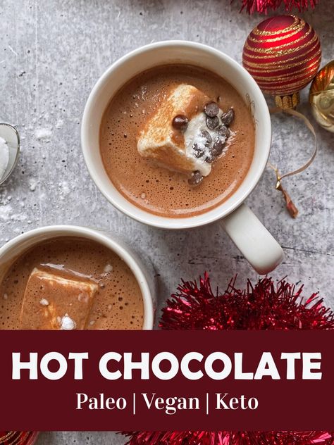 Paleo Hot Chocolate Mix Recipe, Healthy Homemade Hot Chocolate, Paleo Hot Cocoa, Rich Hot Chocolate Recipe, Cacao Hot Chocolate, Paleo Chocolate Cupcakes, Paleo Hot Chocolate, Homemade Hot Chocolate Recipe, Gluten Free Hot Chocolate