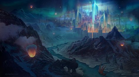 ArtStation - Northern Kingdom, Alyn Spiller Fantasy City, Fantasy Setting, Fantasy Places, Landscape Scenery, Fantasy Art Landscapes, Fantasy Concept Art, High Fantasy, Environment Concept Art, Fantasy Inspiration