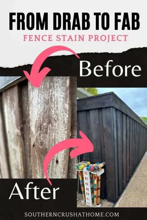 How to Stain a Fence the Easy Way Using an Airless Paint Sprayer https://www.southerncrushathome.com/how-to-stain-a-fence-using-an-airless-paint-sprayer/ How To Stain A Fence, Solid Stain Colors, Provincial Stain, Solid Stain, Diy Tulle, Wood Privacy Fence, Fence Stain, Diy Summer Crafts, Diy Spray Paint