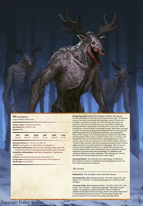 The one I found was blurry, so I am re-uploading from the source in the hopes that the resolution will improve. The Wendigo, Dnd Stats, Dnd Stories, Dnd Races, Dnd Classes, Dungeons And Dragons 5e, Dungeons And Dragons Classes, Dnd 5e Homebrew, D D Monsters