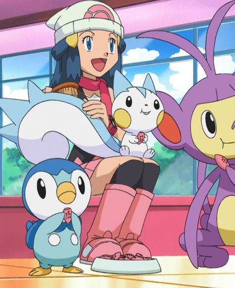 Dawn And Piplup, Pokémon Piplup, Pokemon Pachirisu, Pokémon Sinnoh, Dawn Pokemon, Dawn Pictures, Pokemon Dawn, Pokemon Tv, Pokemon Ash And Serena