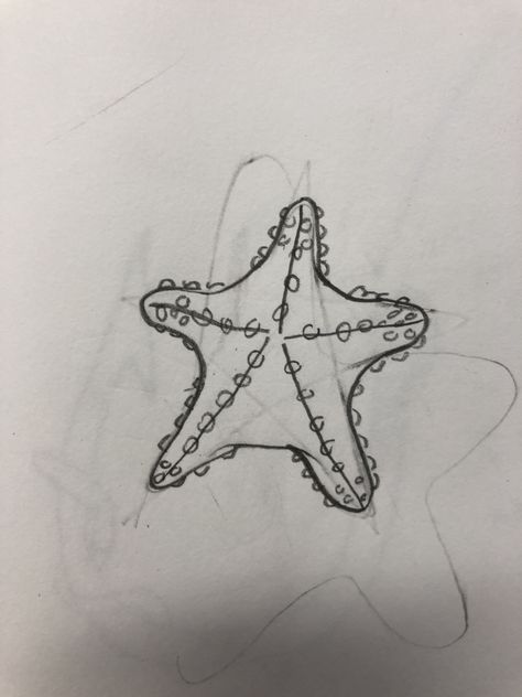 Beachy Sketch Ideas, Starfish Drawing Simple, Sea Life Sketches, Sea Creatures Drawing Easy, Beachy Drawings, Marine Life Drawing, Starfish Drawing, Easy Fish Drawing, Sea Creatures Drawing