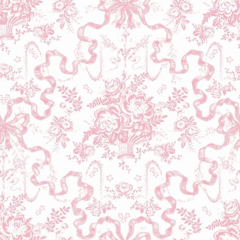 A-Street Prints Fairytale Peony Pink Toile Wallpaper - Bed Bath & Beyond - 40655847 Cute Pink Fabric, Pink Cowboy Background, Vintage Pink Pictures, Vintage Pink Prints, Cute Wallpaper For Room, Baby Pink Desktop Wallpaper, Pink Dior Wallpapers, Light Pink And White Wallpaper, Pink Bathroom Wallpaper