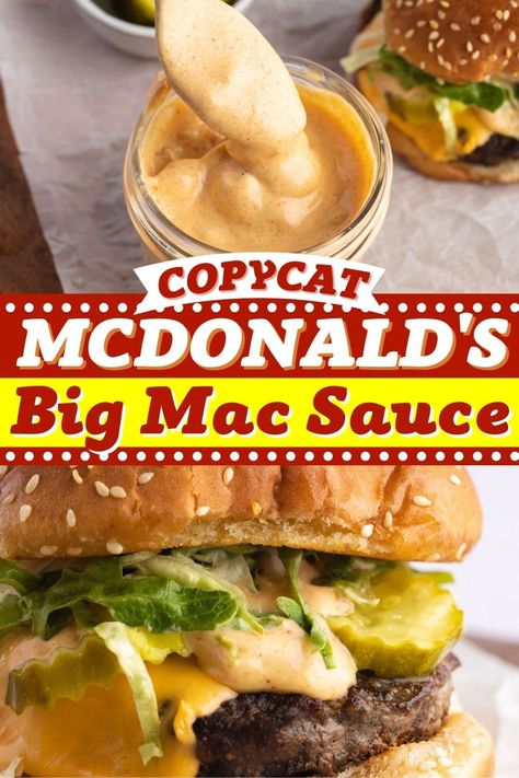 Turn all your burgers into Big Macs with this copycat McDonald's Big Mac sauce. It's sweet, tangy, and even better than the original! And it's easy to make. Big Mac Sauce Recipe Copycat, Homemade Creamer, Football Themed Food, Mcdonald's Big Mac, Big Mac Sauce Recipe, Mac Sauce Recipe, Homemade Big Mac, Big Mac Sauce, Mac Sauce