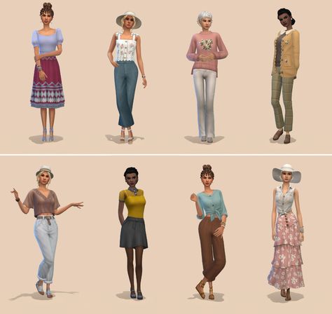 Netz-à-porter – outfits ready to wear for your sims (no CC required) - Page 20 — The Sims Forums Sims 4 Clothing Ideas No Cc, Cute Sims No Cc, Sims 4 Cas Outfits No Cc, No Cc Outfit Sims 4, Sims Characters No Cc, Cute Sims Outfits No Cc, Sims Cas Ideas, Sims 4 Clothes No Cc, Sims4 Lookbook No Cc