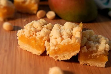 Mango Bars Recipe | Allrecipes Pie, Graham Cracker Bars, Mango Habanero Salsa, Mango Bars, Mango Desserts, Sweet Bars, Habanero Salsa, Mango Dessert Recipes, Mango Dessert