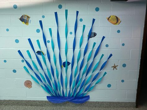 Ocean Parade Float, Classroom Decor Under The Sea, Mermaid Classroom Theme, Under The Sea Vbs Decorations, Under The Sea Board, Ocean Vbs Decorations, Under The Sea Classroom Theme, Hoco Decor, Vbs Ocean Theme