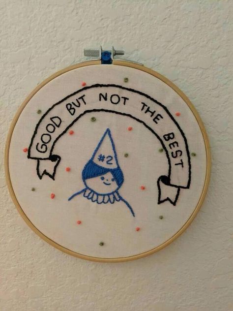 Easy Funny Embroidery, Weird Embroidery Patterns, Embroidery Ideas Funny, Fun Embroidery Designs, Word Embroidery Ideas, Weird Embroidery Ideas, Funny Embroidery Designs, Embroidery Designs Funny, Silly Embroidery