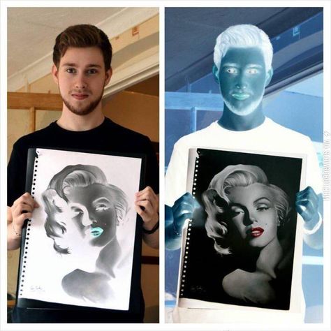 Inverse drawing Wow Art, Art Drawings Sketches, 그림 그리기, Marilyn Monroe, Cool Drawings, Art Tutorials, Drawing Sketches, Amazing Art, Pencil Drawings