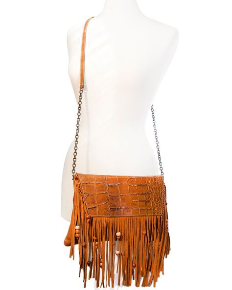 Leather fringe purse