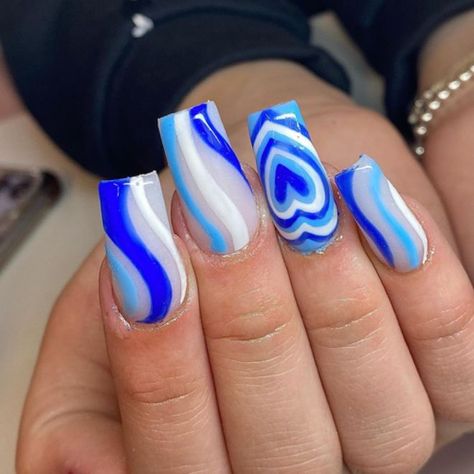 Psychedelic Nail Designs That You Just Have To Try This Fall | Fashionisers© Blue Acrylic Nails, Drip Nails, Smink Inspiration, Glow Nails, Exotic Nails, Long Acrylic Nails Coffin, Long Square Acrylic Nails, Coffin Nails Long, Glam Nails