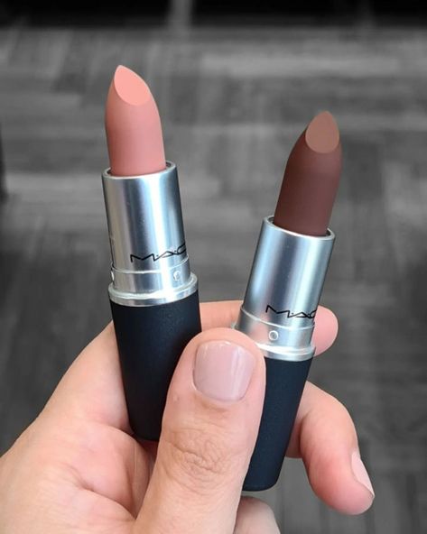 Mac Influentially It vs Fleshpot Lipstick | Mac Lipstick Swatches Top Mac Lipsticks, Mac Lipstick Satin, Mac Teddy, Lipstick Combos, Lipstick Names, Lipstick Combo, Mac Powder Kiss Lipstick, Mac Lipstick Swatches, Mac Lipstick Shades