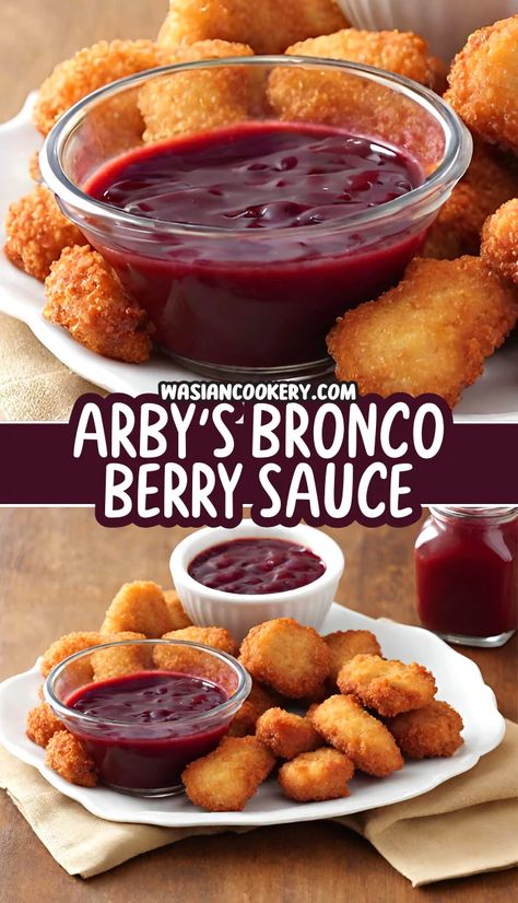 Homemade Arby’s Bronco Berry Sauce - Wasian Cookery Essen, Bronco Berry Sauce Arbys, Copycat Bronco Berry Sauce, Sauces To Can, Restaurant Sauce Recipes, Arby's Bronco Berry Sauce Recipe, Bronco Berry Sauce Recipe, Bronco Berry Sauce, Raspberry Dipping Sauce