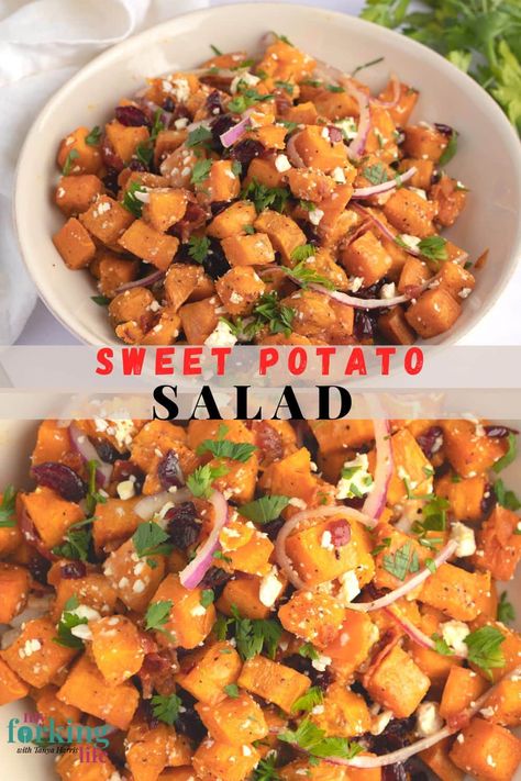 Raw Sweet Potato Salad, Moroccan Sweet Potato Salad, Sweet Potato Kale Salad With Creamy Honey Mustard Dressing., Mediterranean Sweet Potato Salad, Sweet Potato Salad Recipe Cold, Yam Salad Recipe, Sweet Potatoes Salad Recipes, Sweet Potato Feta Salad, Cold Sweet Potato Recipes