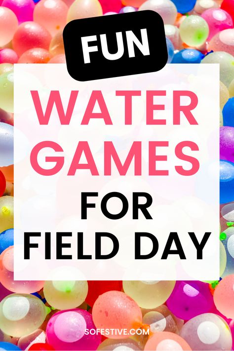 Looking for fun water games for field day? Here are easy water games for kids! Includes water balloon games, relay races and other group water games. Water Games To Play With Kids, Water Carnival Games For Kids, Water Play Day Activities, Easy Water Activities For Kids, Water Day At School For Kids, Water Stations For Field Day, Water Games For Middle Schoolers, Summer Water Games For Kids, Water Olympics Games For Kids