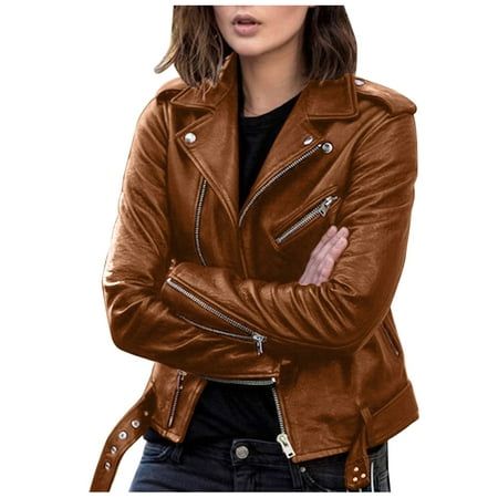 Faux Leather Jacket Women, Winter Leather Jackets, Leather Coat Womens, Urban Apparel, Ladies Short Jackets, Moto Biker Jacket, Fitted Coat, Faux Leather Biker Jacket, Pu Leather Jacket