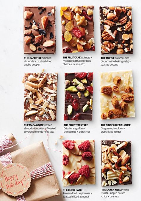 Looking for Christmas food gift ideas? Check out these recipes for Chocolate Bark Candy from Midwest Living. 8 delicious varieties that would make perfect Xmas gifts. diy gifts | xmas | xmas ideas | desserts Chocolate Bark Candy, Resep Oatmeal, Bark Candy, Chocolate Decor, Eid Celebration, Chocolate Bark Recipe, Diy Food Gifts, Candy Bark, Christmas Food Gifts