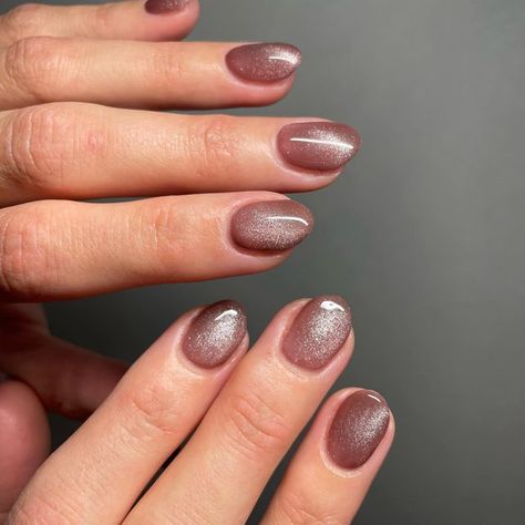 Mauve Nails With Nail Art, Crushed Velvet Nails, Short Velvet Nails, Nude Velvet Nails, Subtle Autumn Nails, Velvet Nails Short, Fall Velvet Nails, Brown Velvet Nails, Purple Velvet Nails