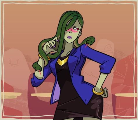 Vera Aesthetic, Vera Oberlin, Mh Fanart, Monster Camp, Meme Characters, Monster High School, Medusa Art, Gamer Chair, Monster Prom