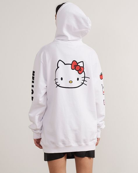 Hello Kitty x Lazy Oaf Oversized Hoodie Sanrio Clothes, Hello Kitty Hoodie, Hello Kitty Sweatshirt, Sanrio Stuff, Kitty Clothes, Hello Kitty Clothes, Blue Knit Sweater, Lazy Oaf, Hello Kitty Items